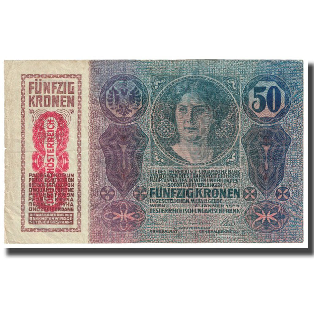 Banknote, Austria, 50 Kronen, 1914, 1914-01-02, KM:15, EF(40-45)