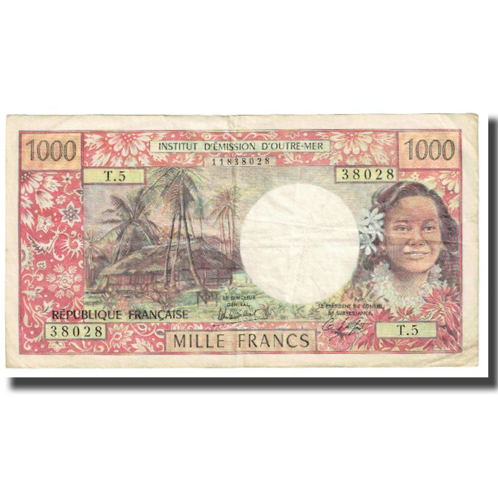 Banknote, Tahiti, 1000 Francs, KM:27b, VF(20-25)