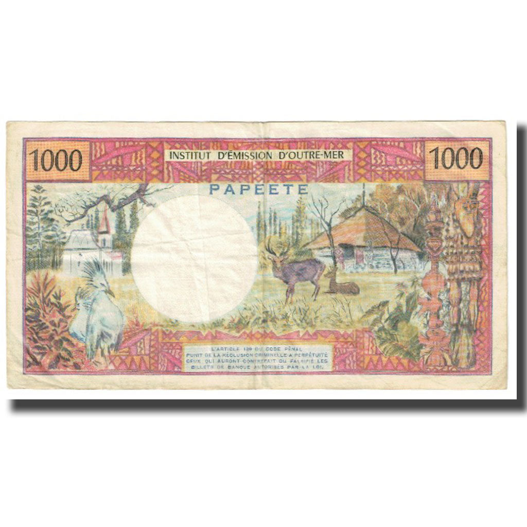Banknote, Tahiti, 1000 Francs, KM:27b, VF(20-25)