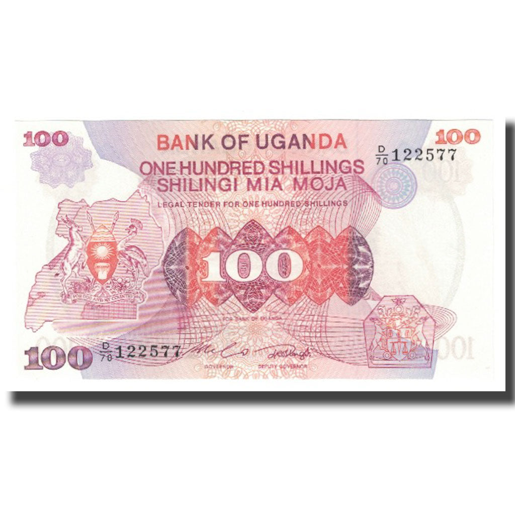 Billete, 100 Shillings, Uganda, KM:19a, UNC
