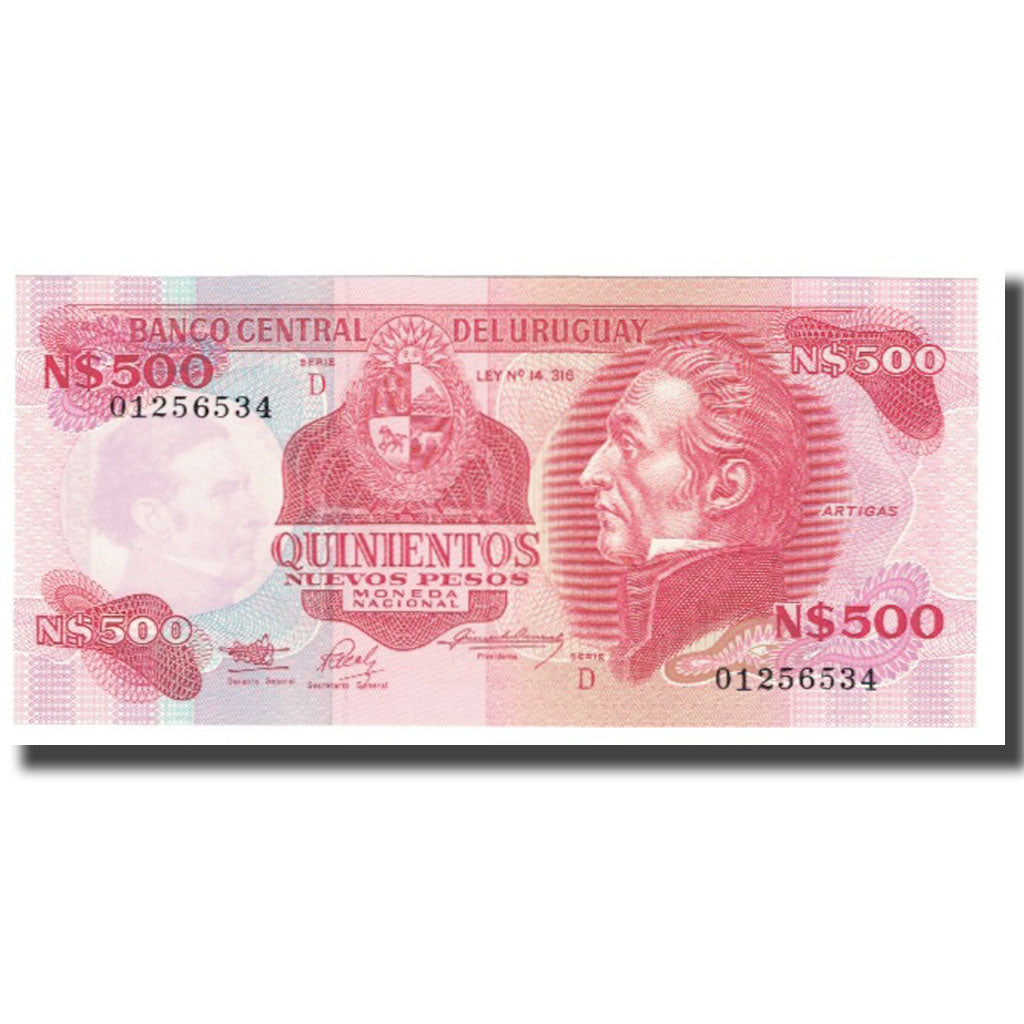 Banknote, Uruguay, 500 Nuevos Pesos, KM:63b, UNC(65-70)