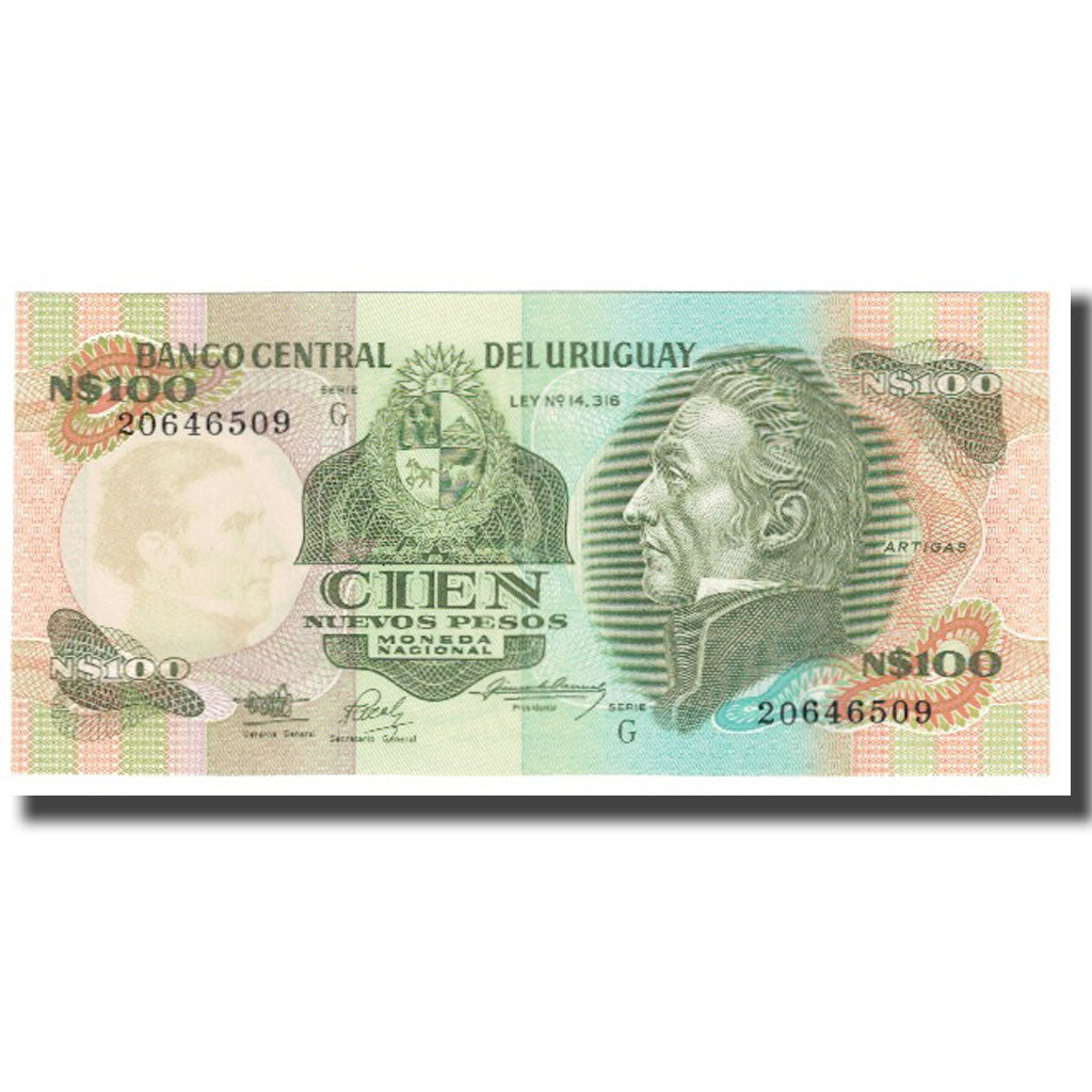 Banknote, Uruguay, 100 Nuevos Pesos, KM:62c, UNC(65-70)