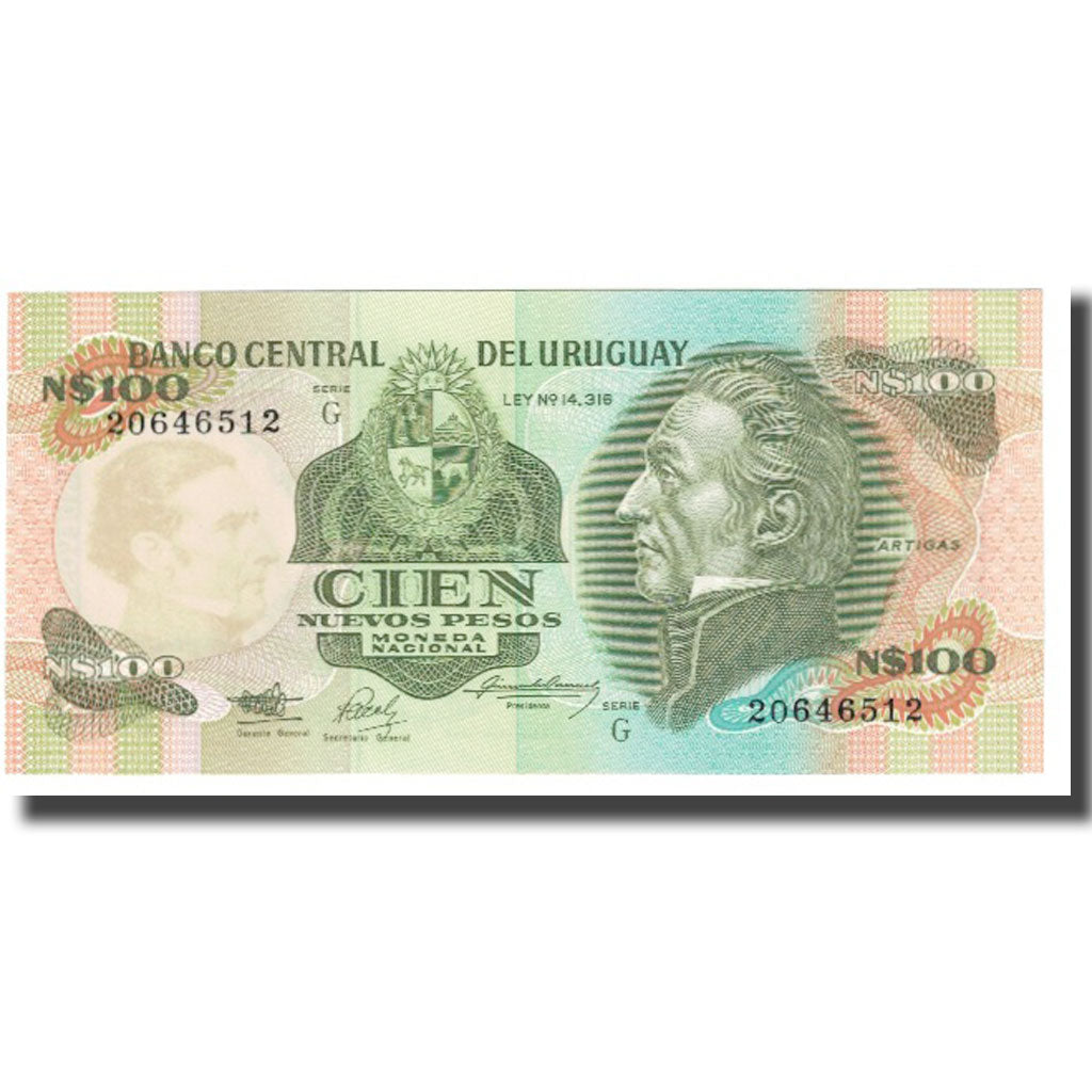 Banknote, Uruguay, 100 Nuevos Pesos, KM:62c, UNC(65-70)