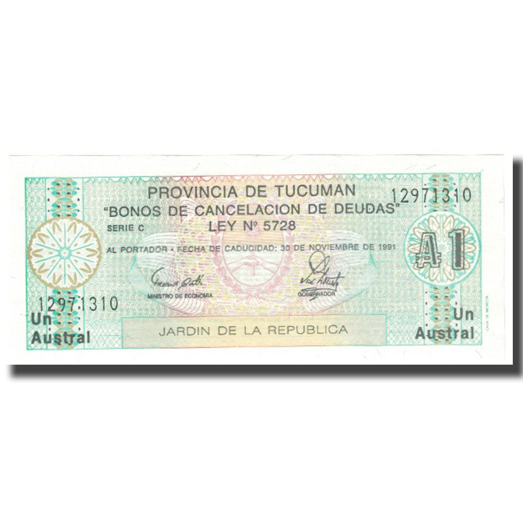 Billet, Argentine, 1 Austral, 1985-1991, 1991-11-30, KM:S2711b, NEUF