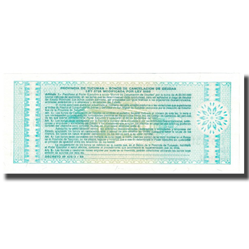 Billet, Argentine, 1 Austral, 1985-1991, 1991-11-30, KM:S2711b, NEUF