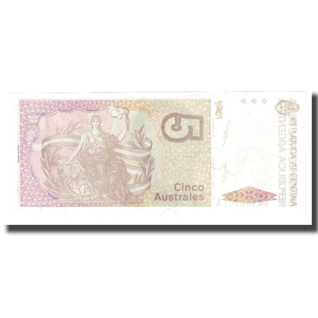 Biljet, Argentinië, 5 Australes, KM:324b, SPL