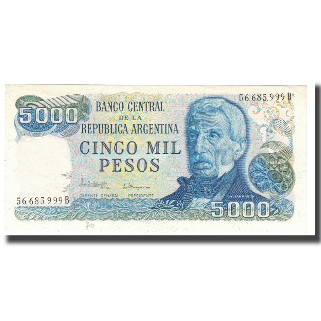 Banknot, Argentina, 5000 Pesos, Undated, Undated, KM:305a, UNC(63)