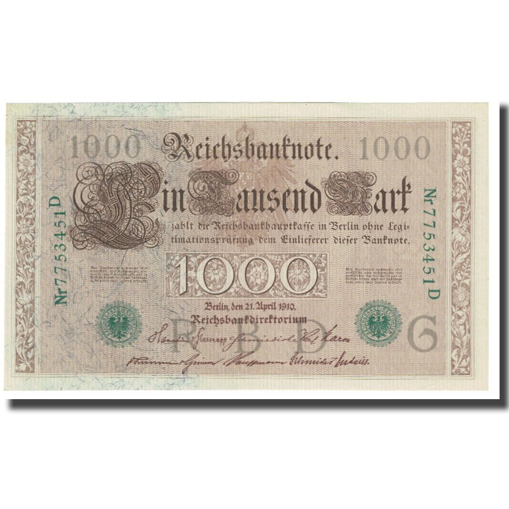 Banknote, Germany, 1000 Mark, 1910, 1910-04-21, KM:45b, UNC(63)