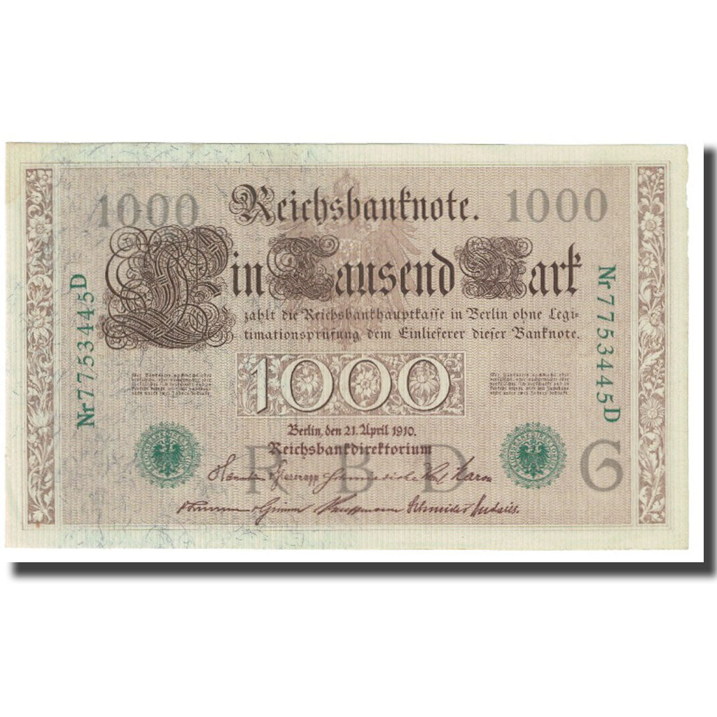 Banknote, Germany, 1000 Mark, 1910, 1910-04-21, KM:45b, UNC(63)