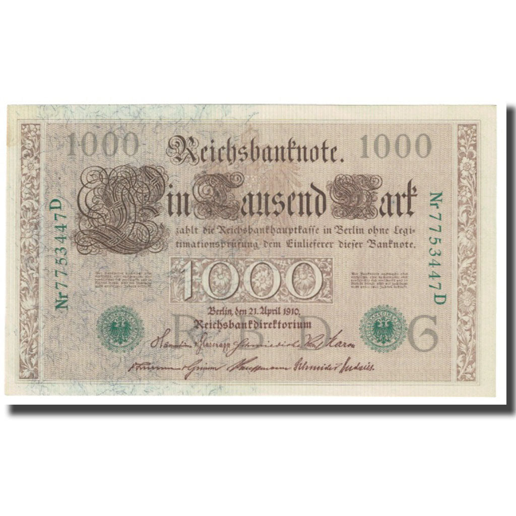 Banknote, Germany, 1000 Mark, 1910, 1910-04-21, KM:45b, UNC(63)