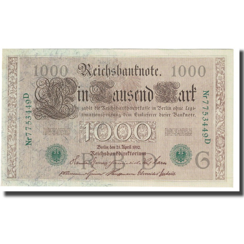 Banconote, Germania, 1000 Mark, 1910, 1910-04-21, KM:45b, SPL