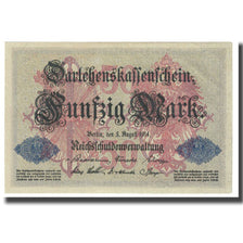 Geldschein, Deutschland, 50 Mark, 1914, 1914-08-05, KM:49b, UNZ-
