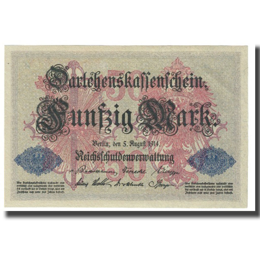 Banknote, Germany, 50 Mark, 1914, 1914-08-05, KM:49b, UNC(63)