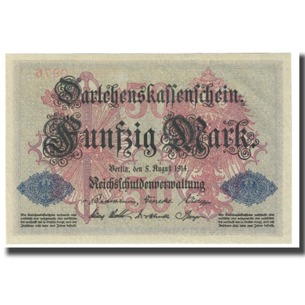 Banknote, Germany, 50 Mark, 1914, 1914-08-05, KM:49b, UNC(63)