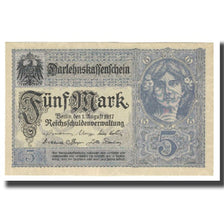 Banknote, Germany, 5 Mark, 1917, 1917-08-01, KM:56b, UNC(63)