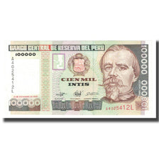 Banknot, Peru, 100,000 Intis, 1989, 1989-12-21, KM:144, UNC(65-70)