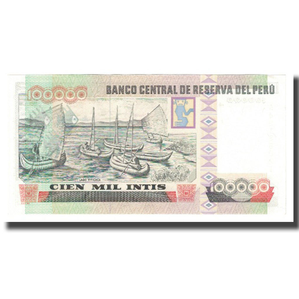 Banknote, Peru, 100,000 Intis, 1989, 1989-12-21, KM:144, UNC(65-70)