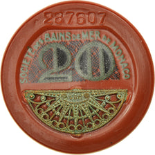 Monaco, Jeton, Jeu, Jeton de Casino 20 Francs, Société des Bains de Mer