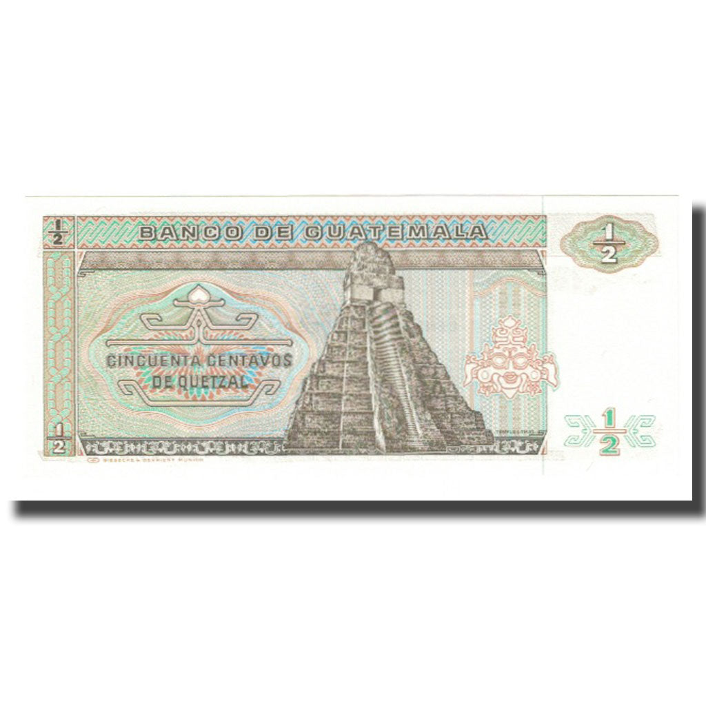 Banknote, Guatemala, 1/2 Quetzal, 1989, 1989-01-04, KM:65, UNC(63)