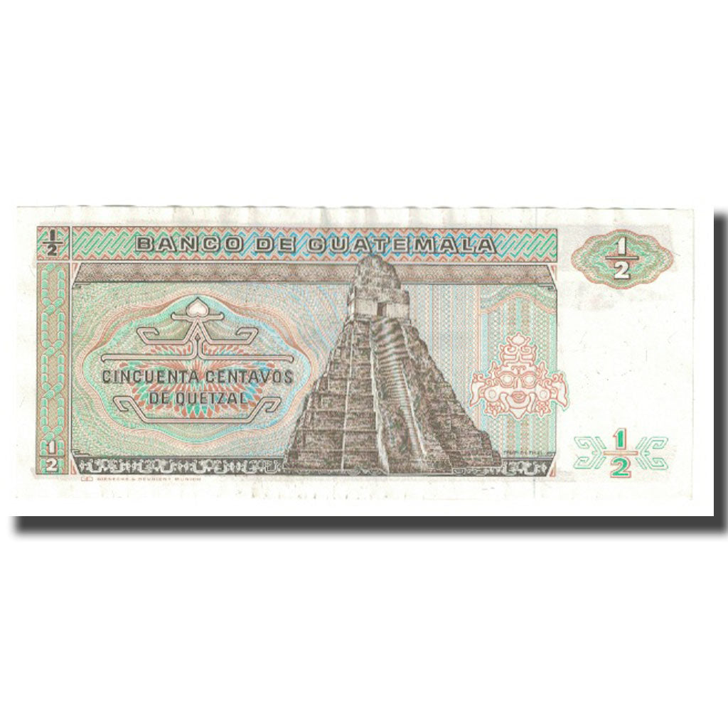 Banknote, Guatemala, 1/2 Quetzal, 1989, 1989-01-04, KM:65, EF(40-45)