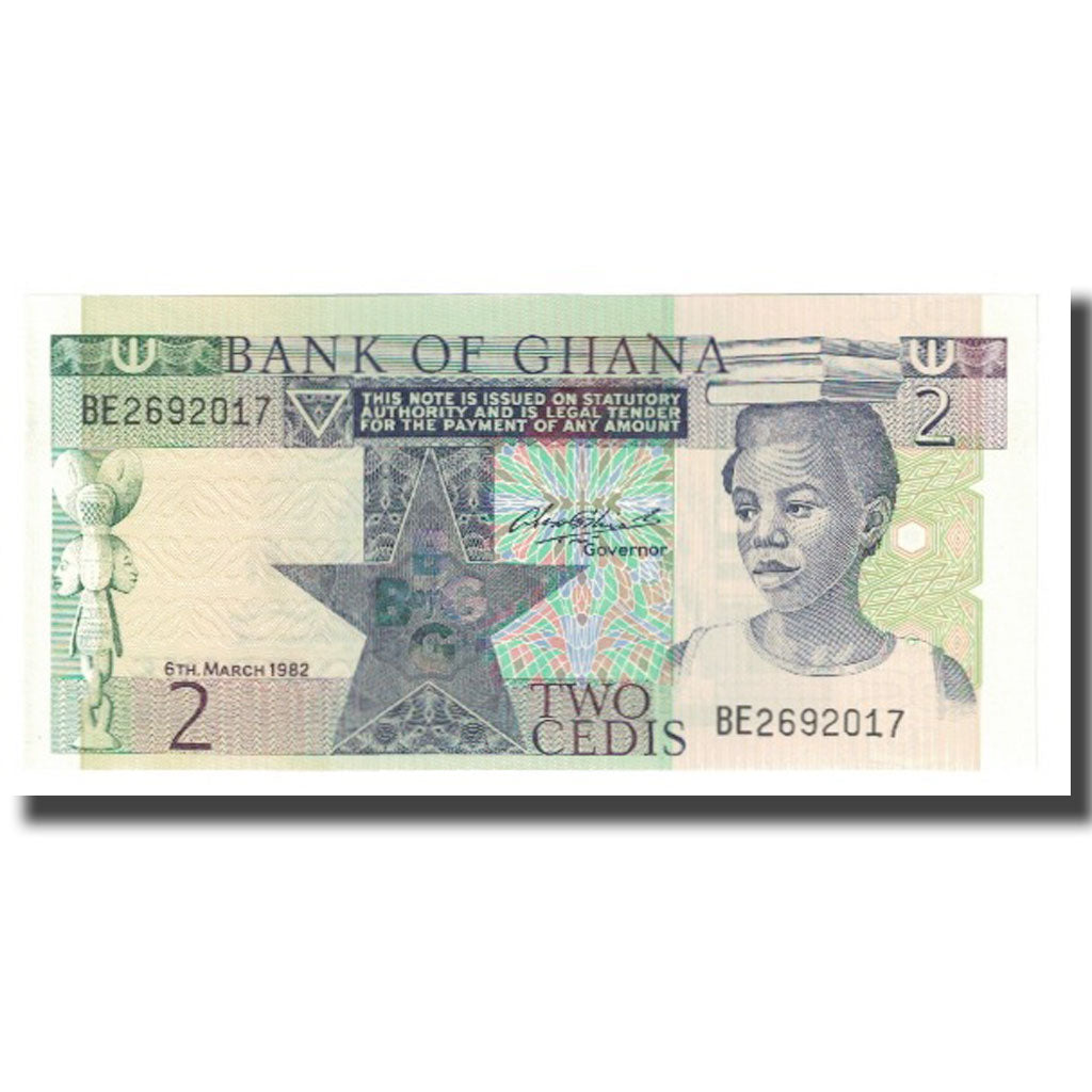 Banknote, Ghana, 2 Cedis, 1982, 1982-03-06, KM:18c, UNC(65-70)
