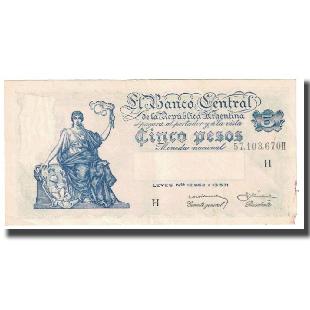 Banconote, Argentina, 5 Pesos, KM:264a, BB