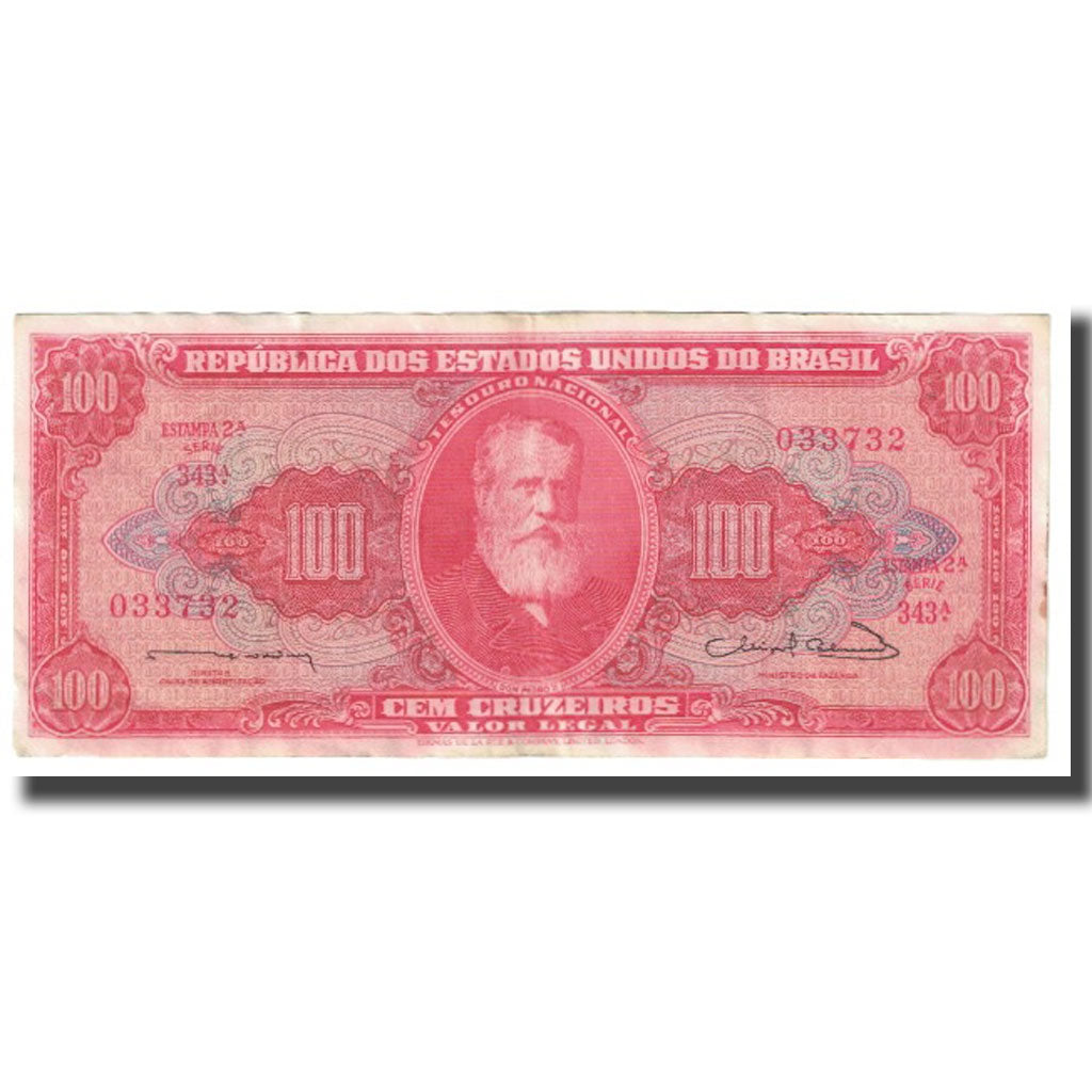 Banknote, Brazil, 100 Cruzeiros, KM:180, EF(40-45)