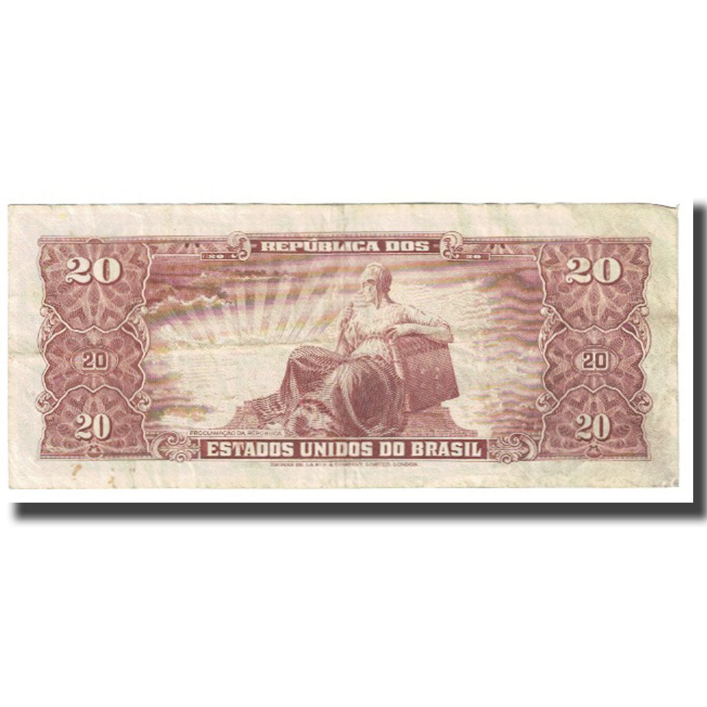 Banknote, Brazil, 20 Cruzeiros, KM:168a, VF(20-25)