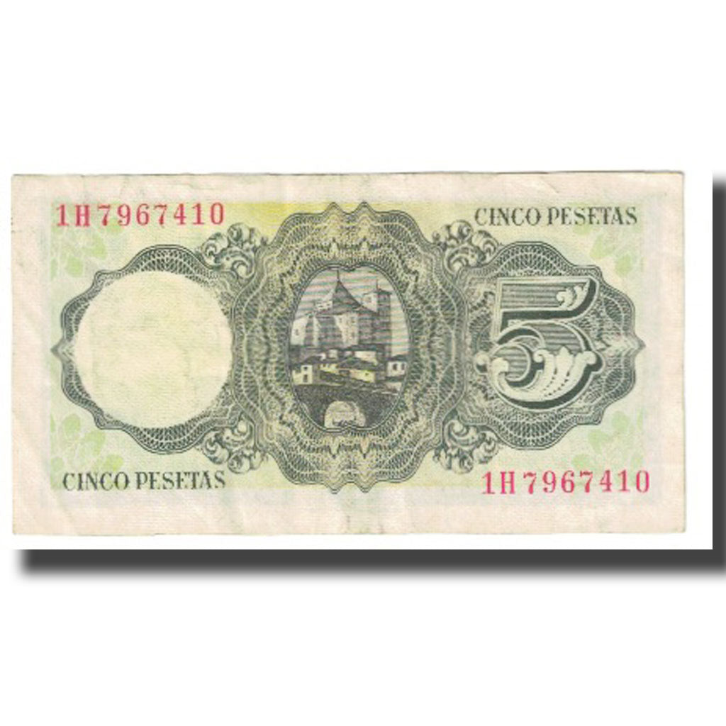 Banconote, Spagna, 5 Pesetas, 1951, 1951-08-16, KM:140a, BB