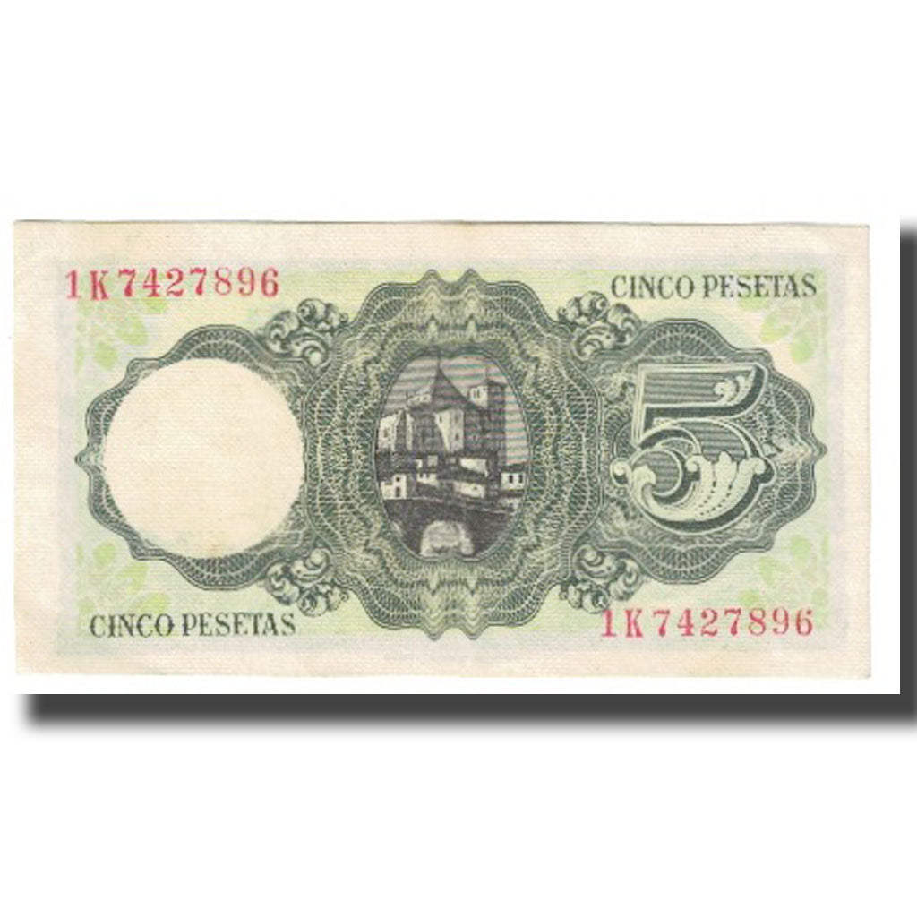 Banknote, Spain, 5 Pesetas, 1951, 1951-08-16, KM:140a, EF(40-45)