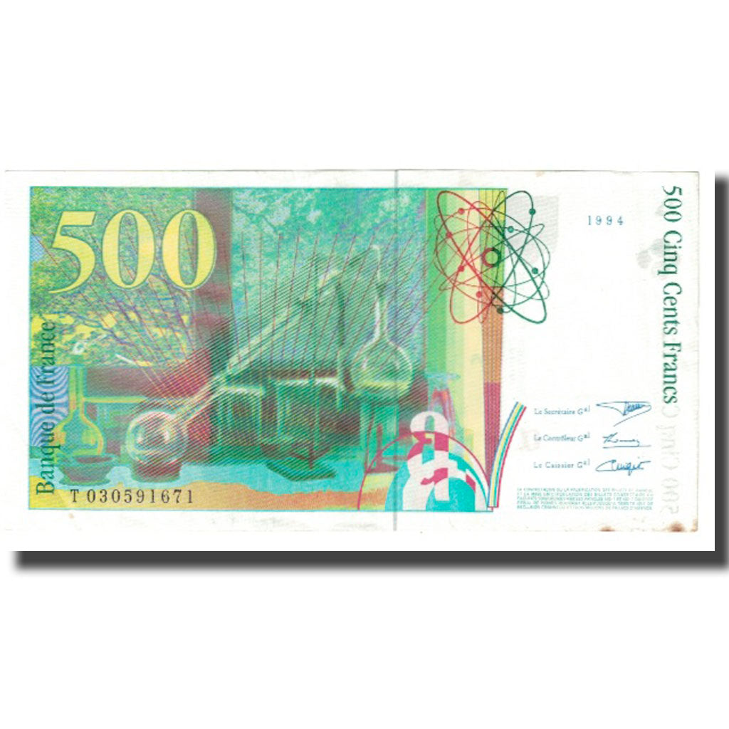 France, 500 Francs, Pierre et Marie Curie, 1994, Bugarel, Undated (1994)