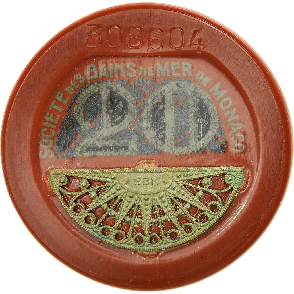 Monaco, Token, Jeu, Jeton de Casino 20 Francs, Société des Bains de Mer
