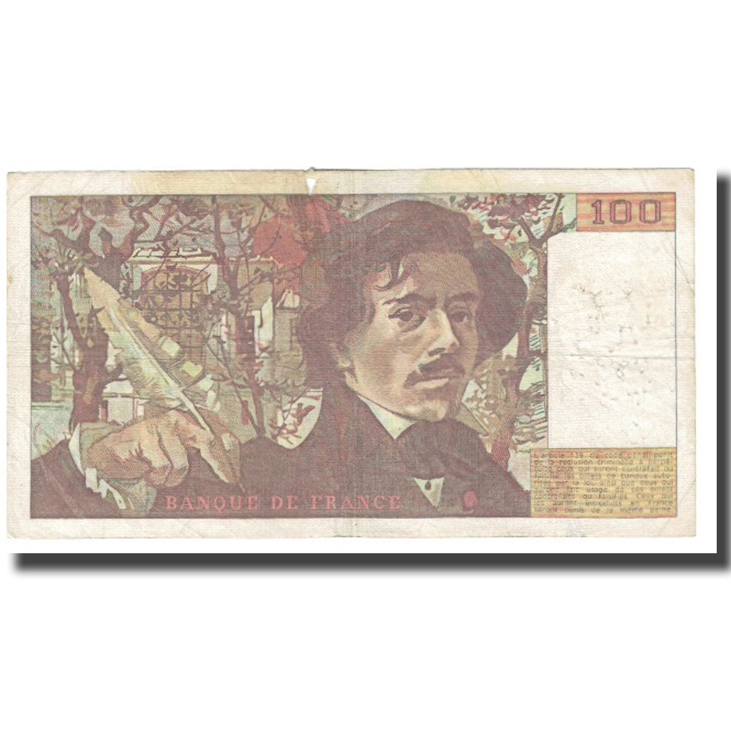 França, 100 Francs, Delacroix, 1979, P. A.Strohl-G.Bouchet-J.J.Tronche, 1979