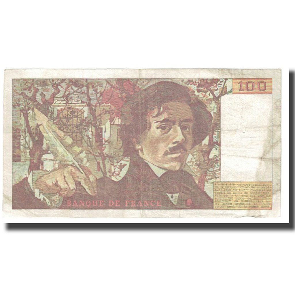 France, 100 Francs, Delacroix, 1985, P. A.Strohl-G.Bouchet-J.J.Tronche, 1985