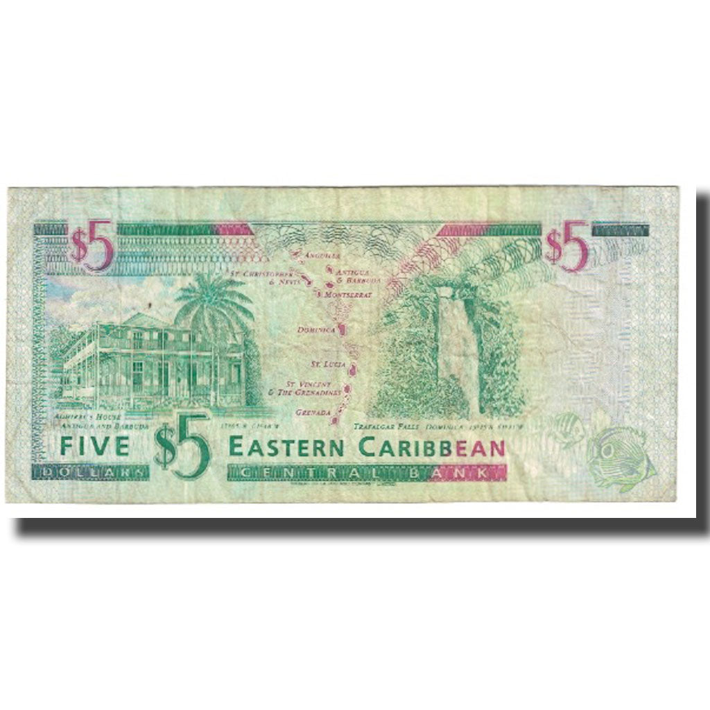 Banknote, East Caribbean States, 5 Dollars, KM:47a, VF(20-25)