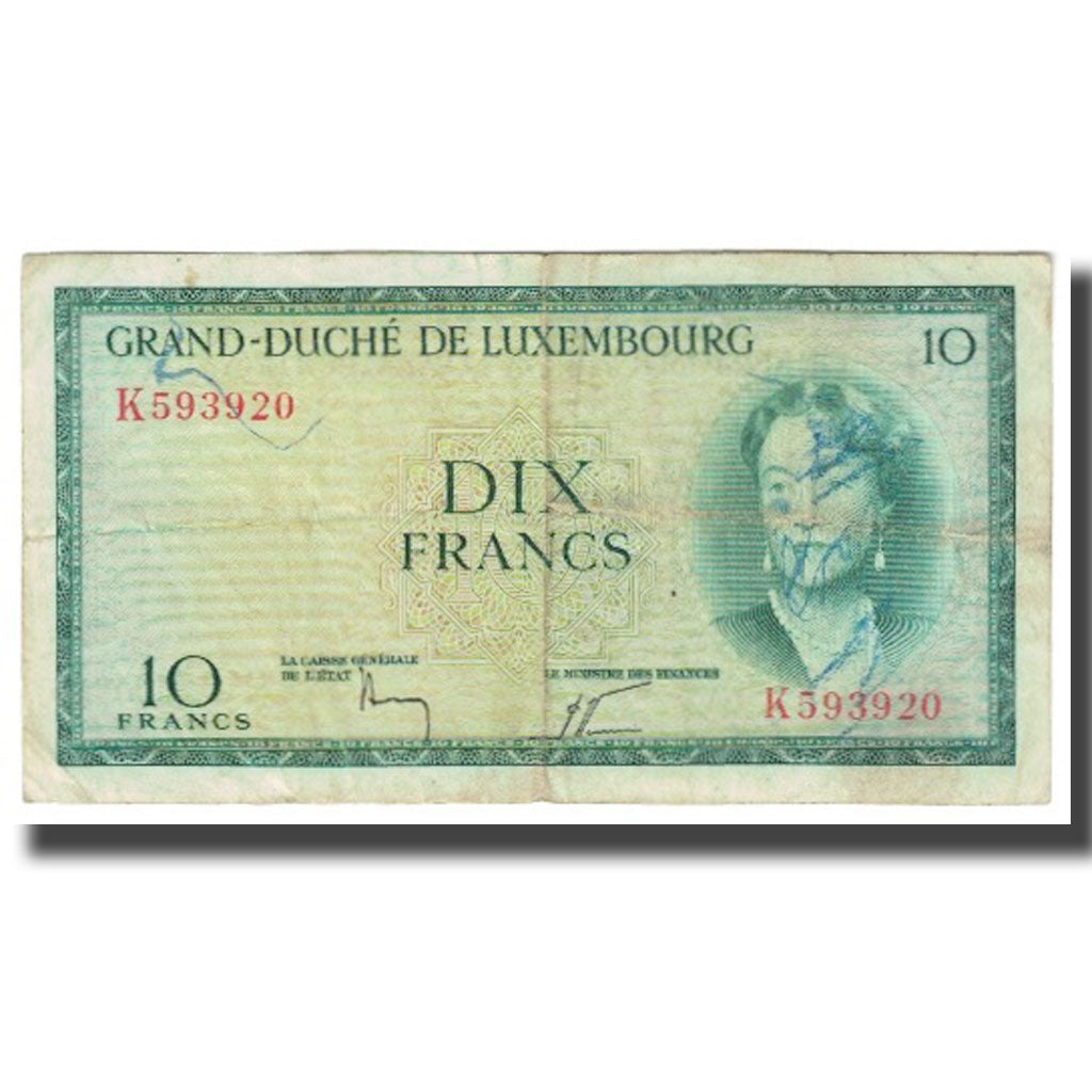 Banknote, Luxembourg, 10 Francs, KM:48a, VF(20-25)