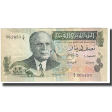 Banknote, Tunisia, 1/2 Dinar, 1973, 1973-10-15, KM:69a, VF(20-25)