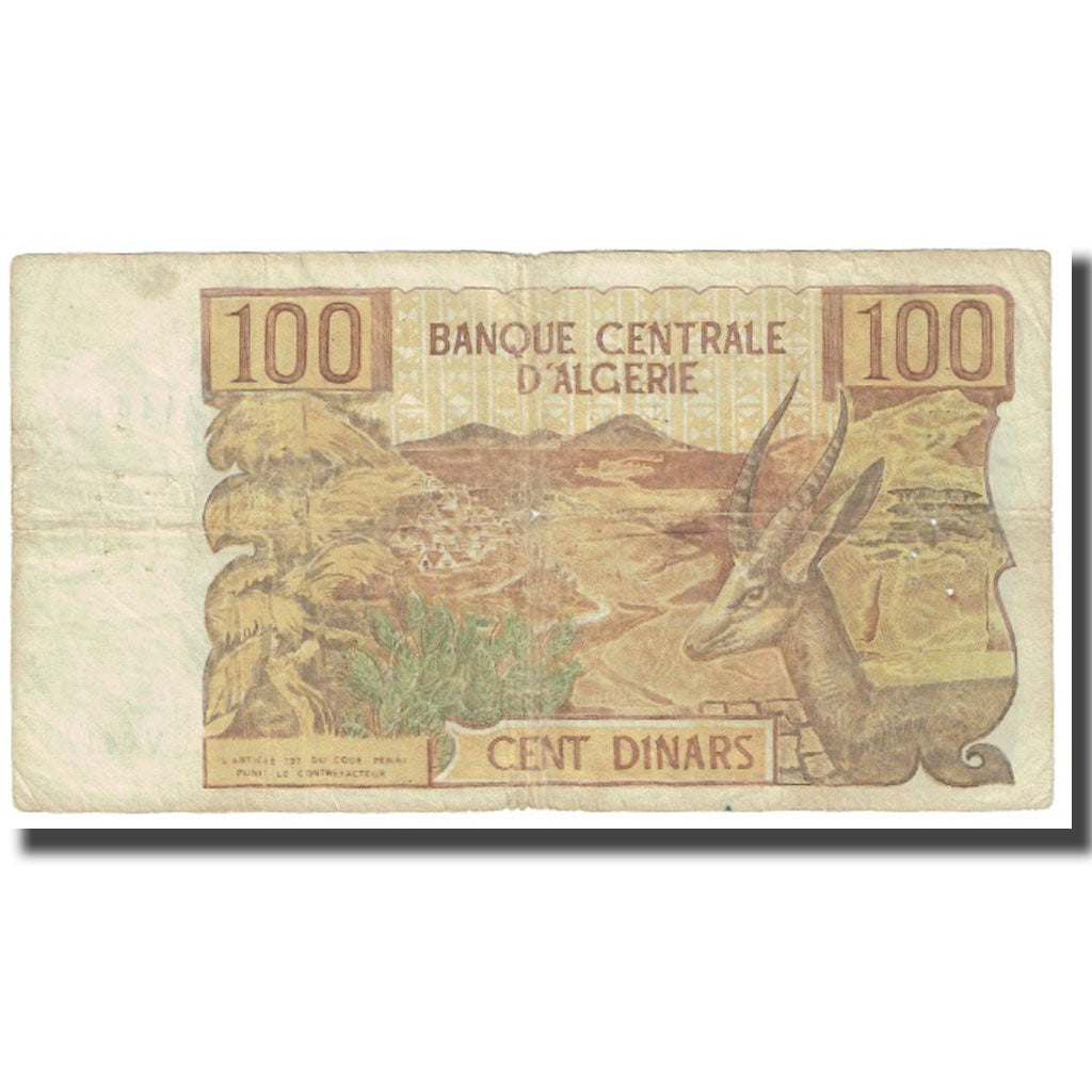 Billet, Algeria, 100 Dinars, KM:128b, TB