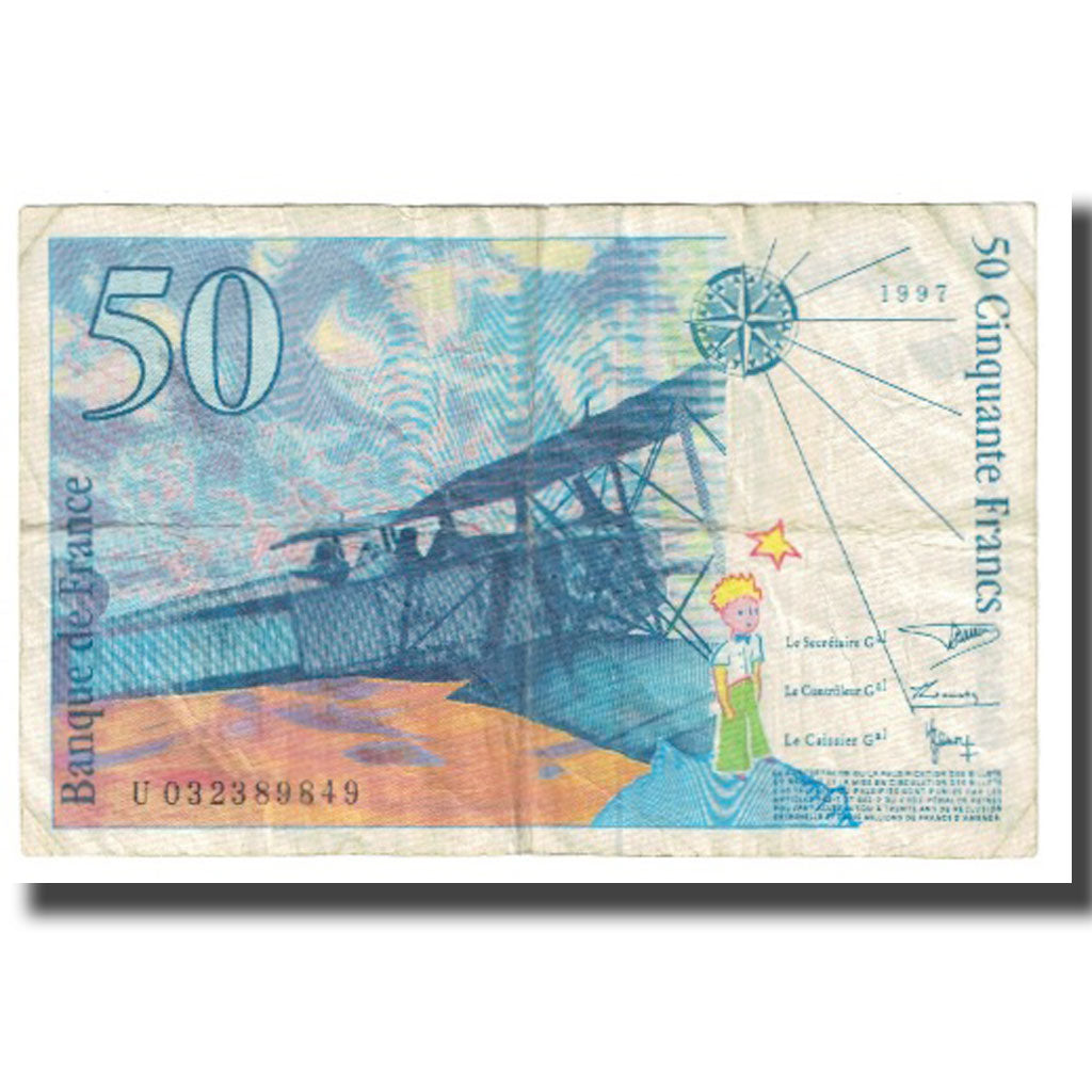 France, 50 Francs, St Exupéry, 1997, D.Bruneel-J.Bonnardin-C.Vigier, VF(20-25)