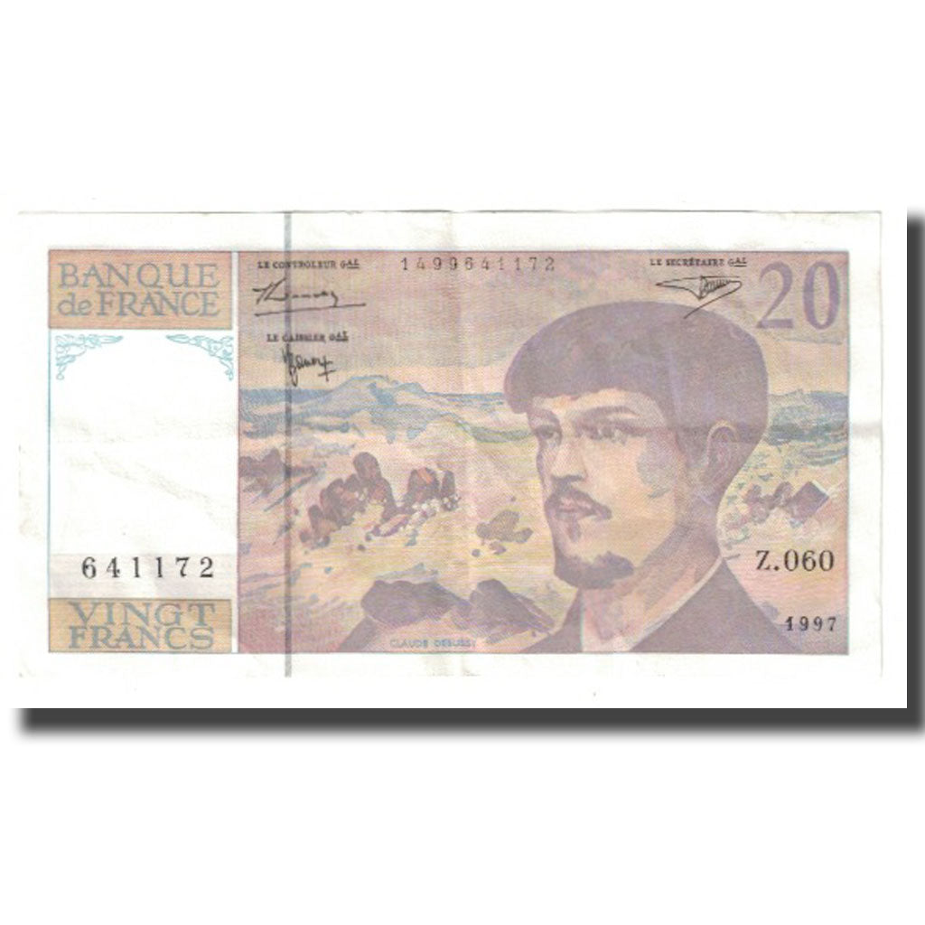 Frankrijk, 20 Francs, Debussy, 1997, BRUNEEL, BONARDIN, VIGIER, SUP