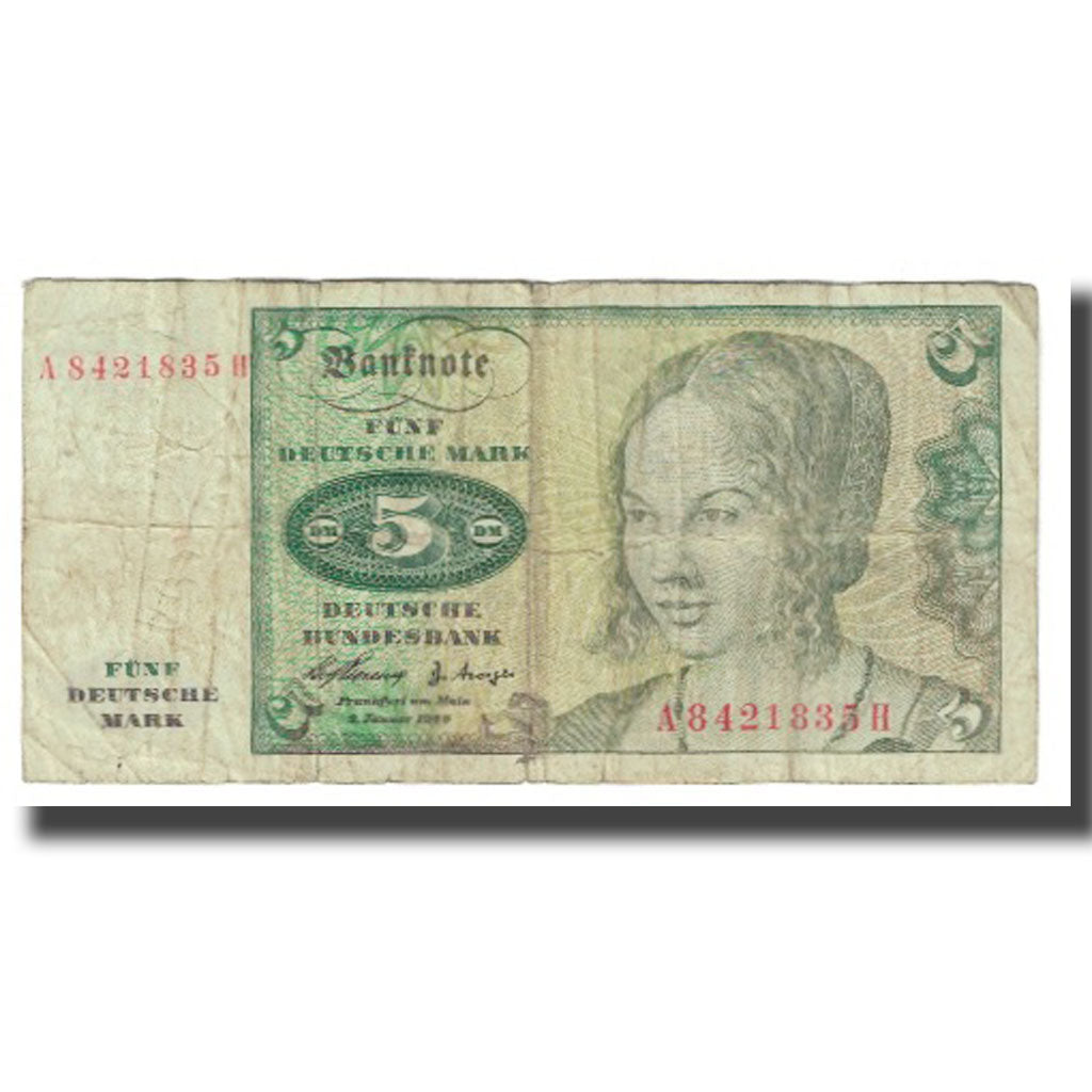 Banknote, GERMANY - FEDERAL REPUBLIC, 5 Deutsche Mark, 1960, 1960-01-02, KM:18a