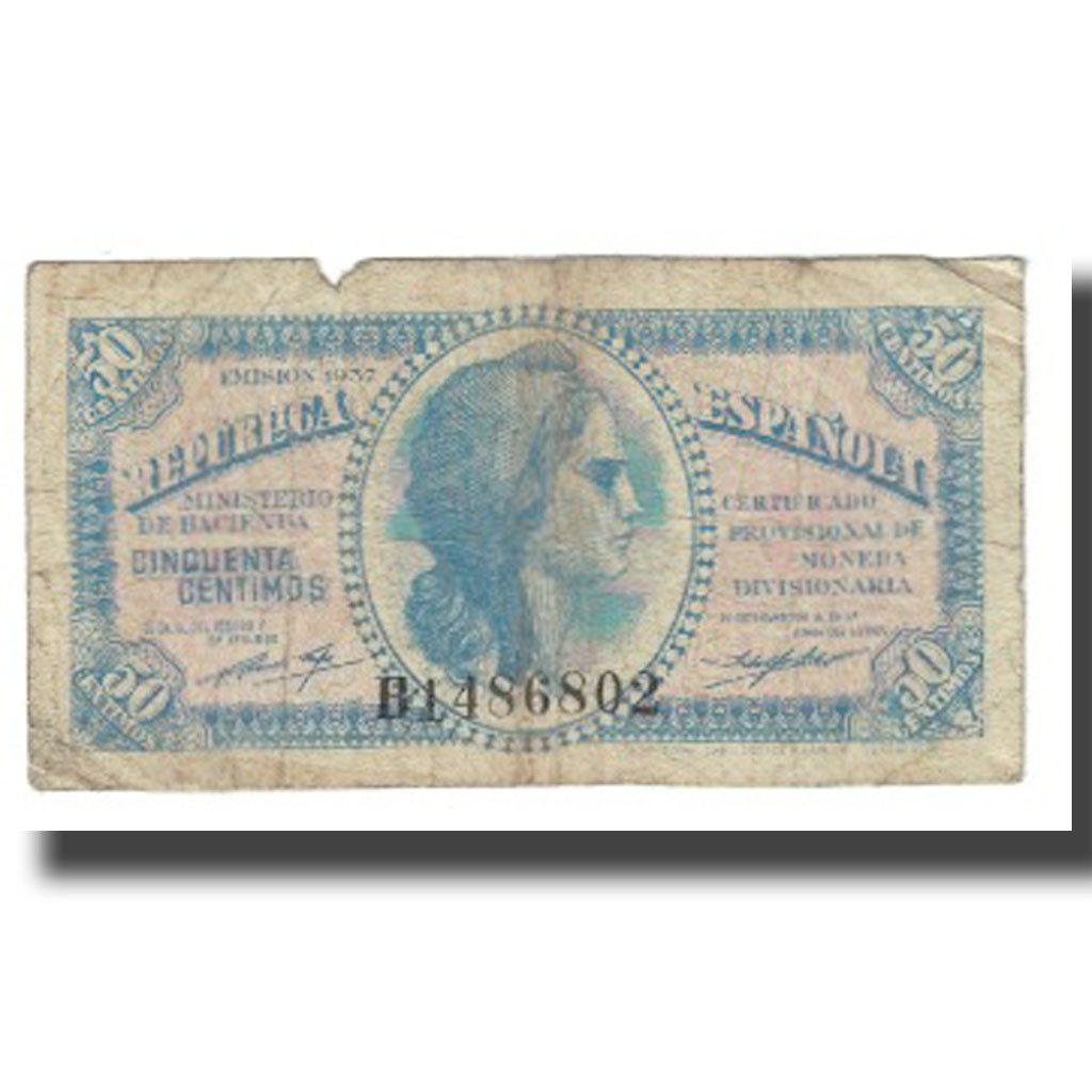 Banknote, Spain, 50 Centimos, 1937, KM:93, VF(20-25)