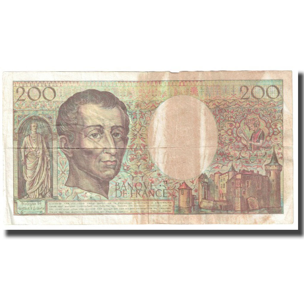 França, 200 Francs, Montesquieu, 1992, BRUNEEL BONNARDIN CHARRIAU, VF(20-25)