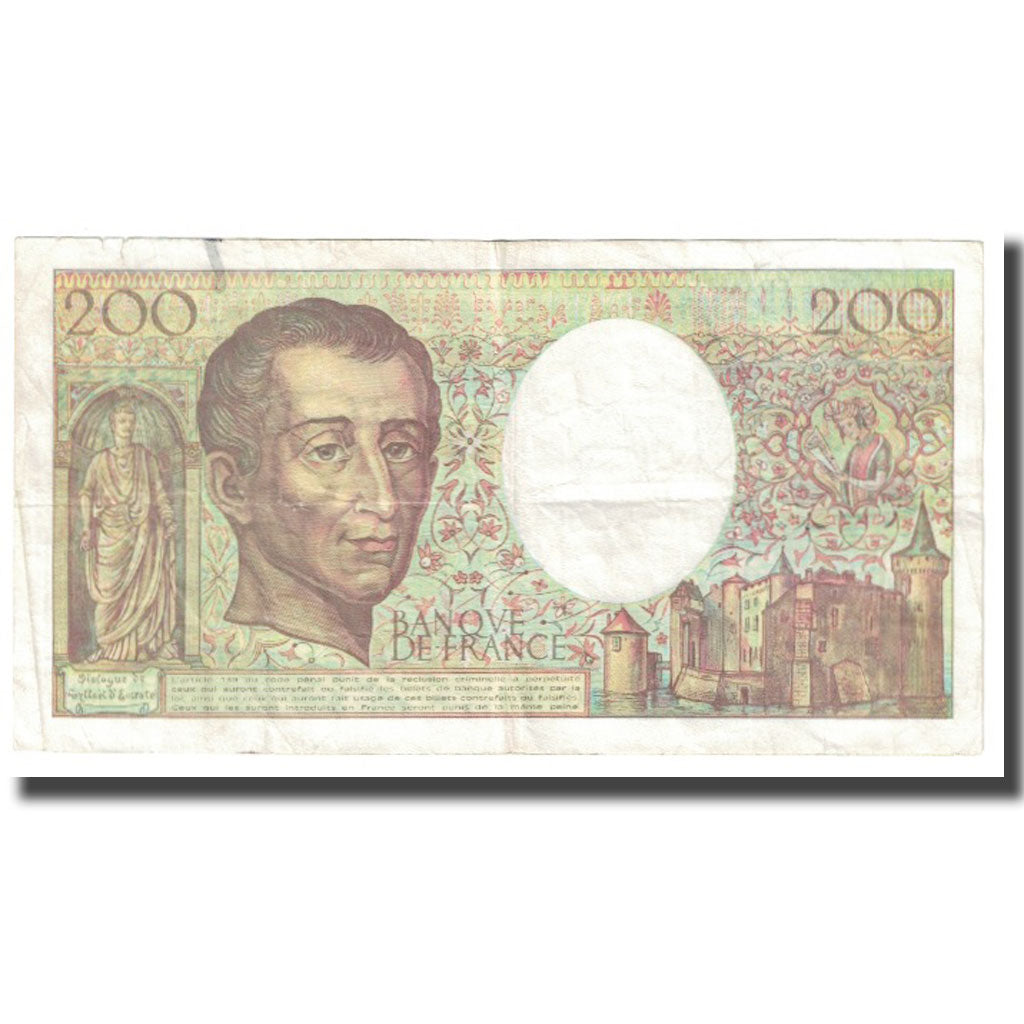 Francja, 200 Francs, Montesquieu, 1992, BRUNEEL BONNARDIN CHARRIAU, VF(20-25)