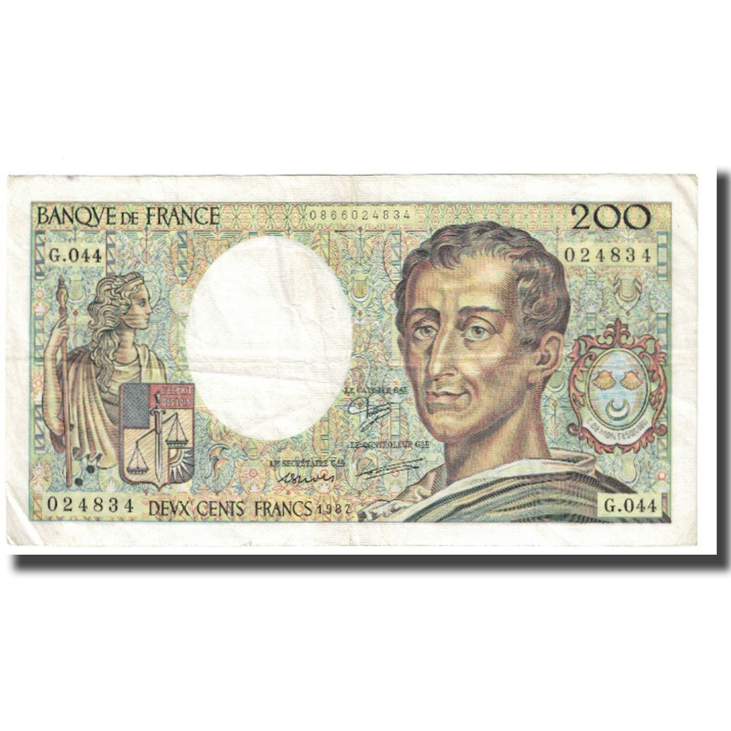 Francia, 200 Francs, Montesquieu, 1987, STROHL FERMAN DENTAUD, MBC