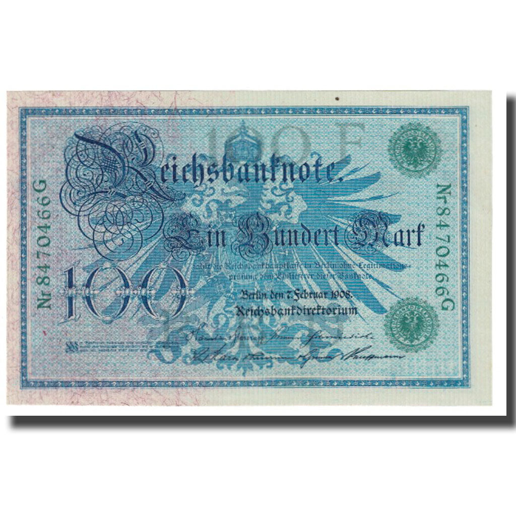 Geldschein, Deutschland, 100 Mark, 1908, 1908-02-07, KM:34, UNZ-