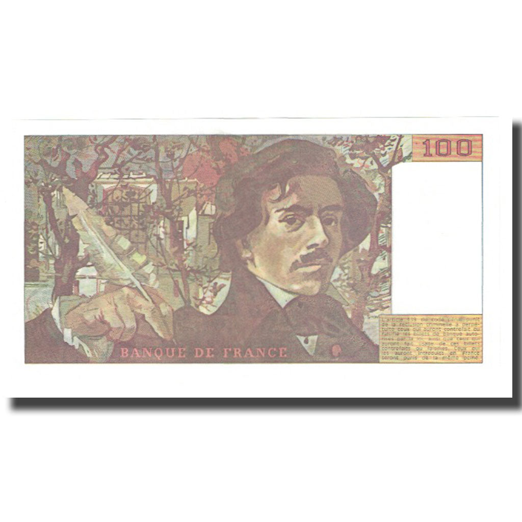 France, 100 Francs, Delacroix, 1990, D.Bruneel-B.Dentaud-A.Charriau, NEUF
