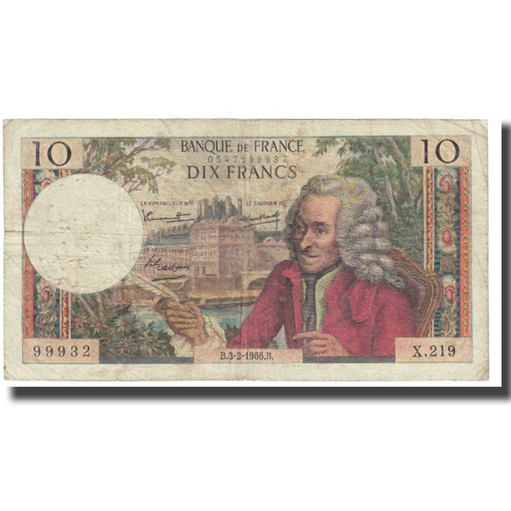 France, 10 Francs, Voltaire, 1973, R.Tondu-G.Bouchet-H.Morant, 1973-04-05
