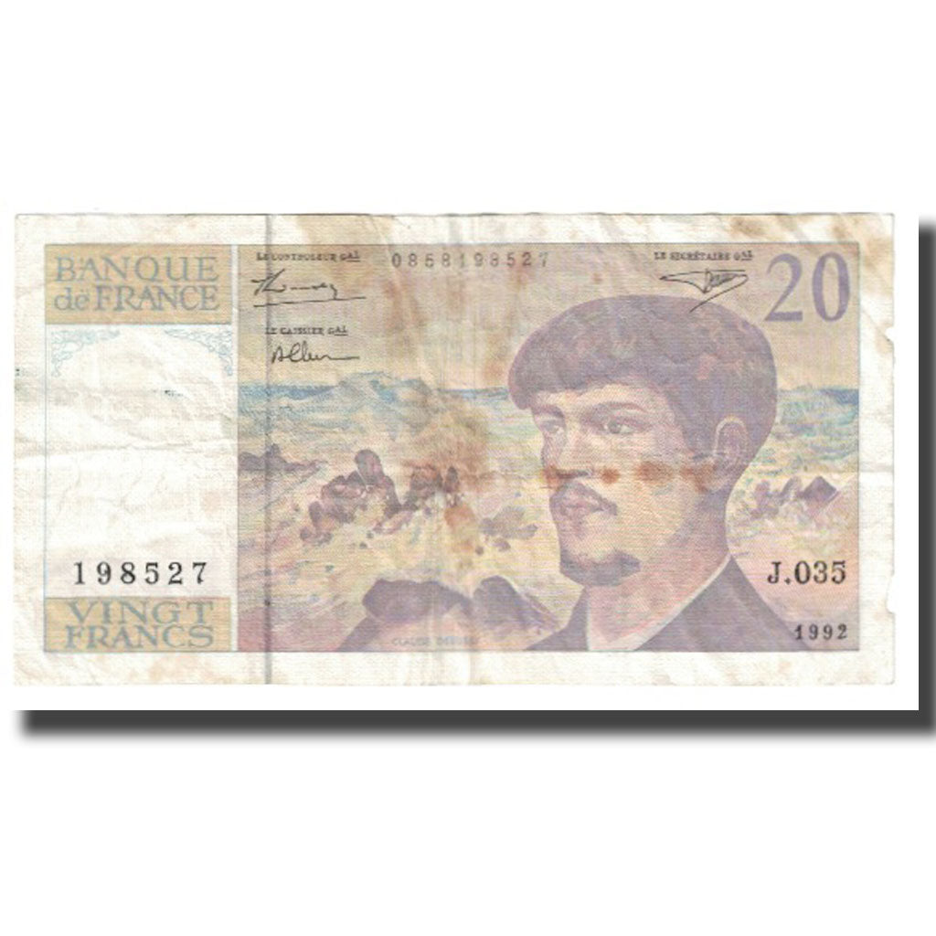 Francia, 20 Francs, Debussy, 1992, STROHL TRONCHE DENTAUD, MB, Fayette:66.3