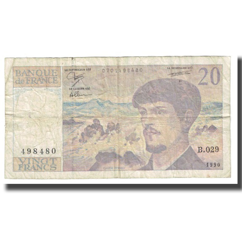 Francia, 20 Francs, Debussy, 1990, STROHL TRONCHE DENTAUD, MB, Fayette:66bis.1